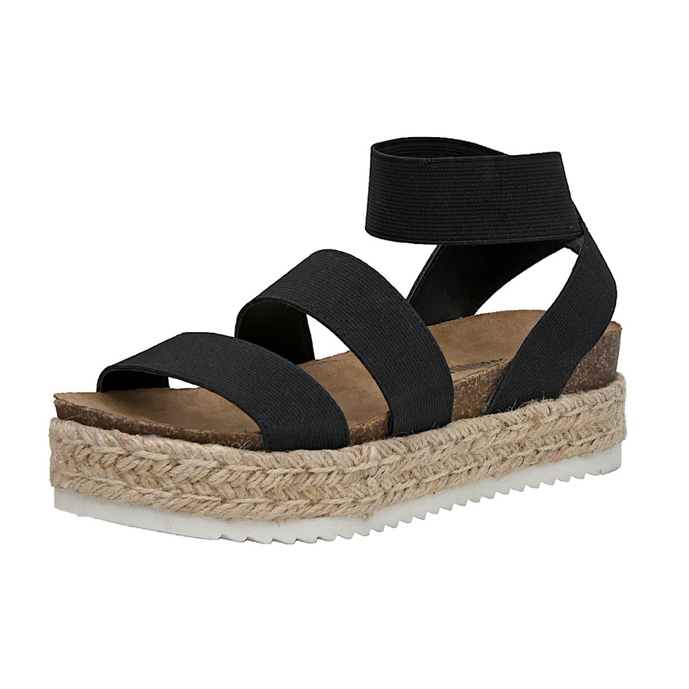 🆕 Black Stretch Platform Sandals